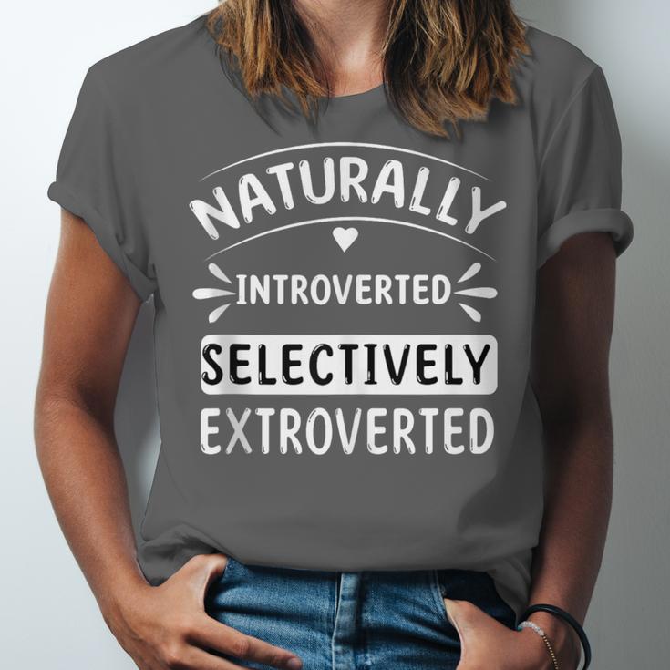 Naturally Introverted Selectively ExtrovertedIntrovert Joke Unisex Jersey T-Shirt