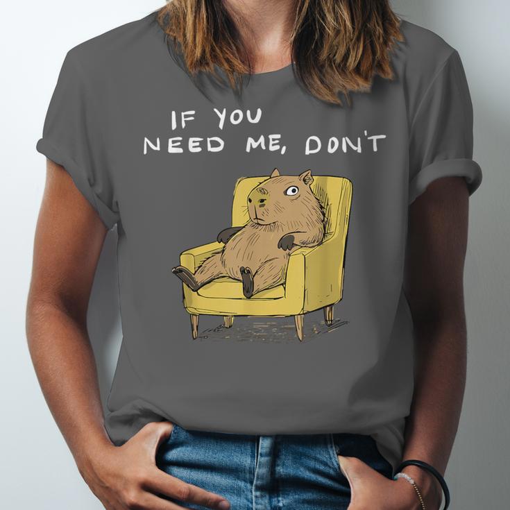 If You Need Me Don’t Introvert Capybara Sarcastic Unisex Jersey T-Shirt