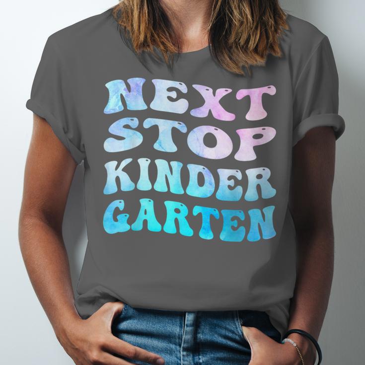 Next Stop Kindergarten Groovy Graduation Last Day Of School Unisex Jersey T-Shirt