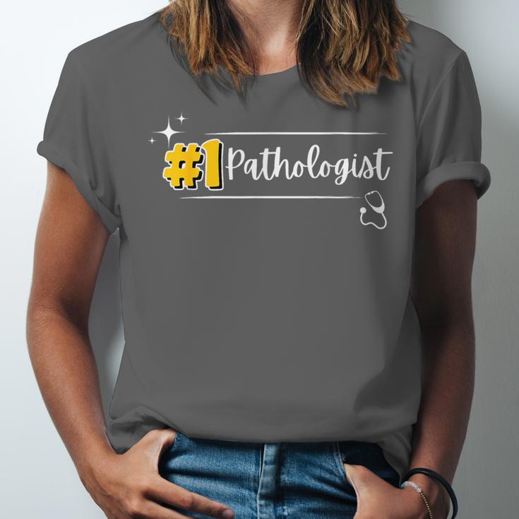 No 1 Pathologist Graduation Anniversairy Birthday Hospital Unisex Jersey T-Shirt