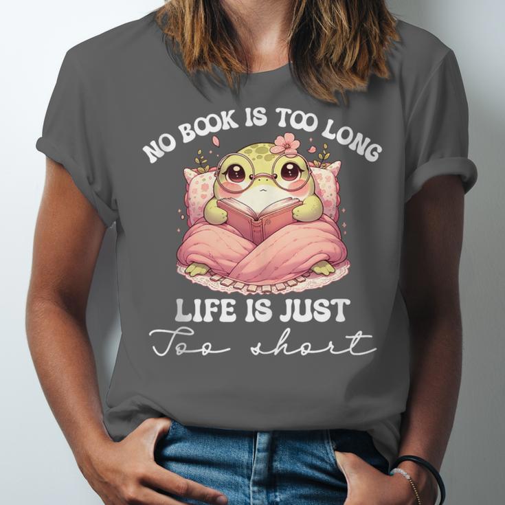 No Book Is Too Long Life Is Just Too Short Book Reading Book Unisex Jersey T-Shirt