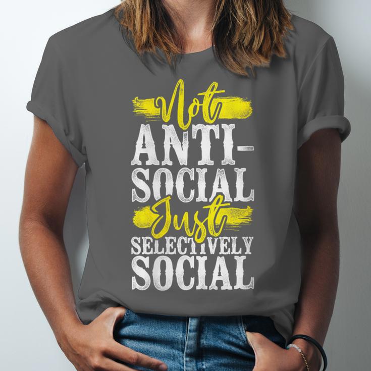 Not Anti Social Just Selectively Social Introvert Unisex Jersey T-Shirt Not Anti Social Just Selectively Social Introvert Unisex Jersey T-Shirt