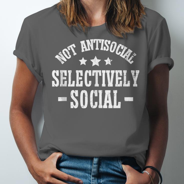 Not Antisocial Selectively Social Introvert Unisex Jersey T-Shirt Not Antisocial Selectively Social Introvert Unisex Jersey T-Shirt