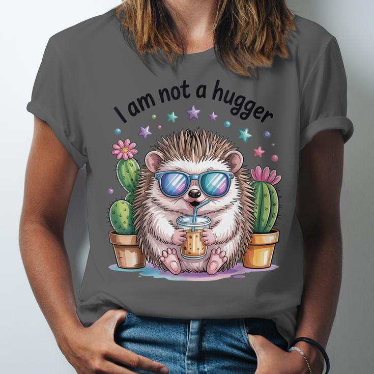 I Am Not a Hugger Introvert Hedgehog With Cactus Unisex Jersey T-Shirt I Am Not a Hugger Introvert Hedgehog With Cactus Unisex Jersey T-Shirt