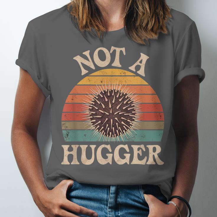 Not A Hugger Retro Sea Urchin Sarcastic Introvert Unisex Jersey T-Shirt Not A Hugger Retro Sea Urchin Sarcastic Introvert Unisex Jersey T-Shirt