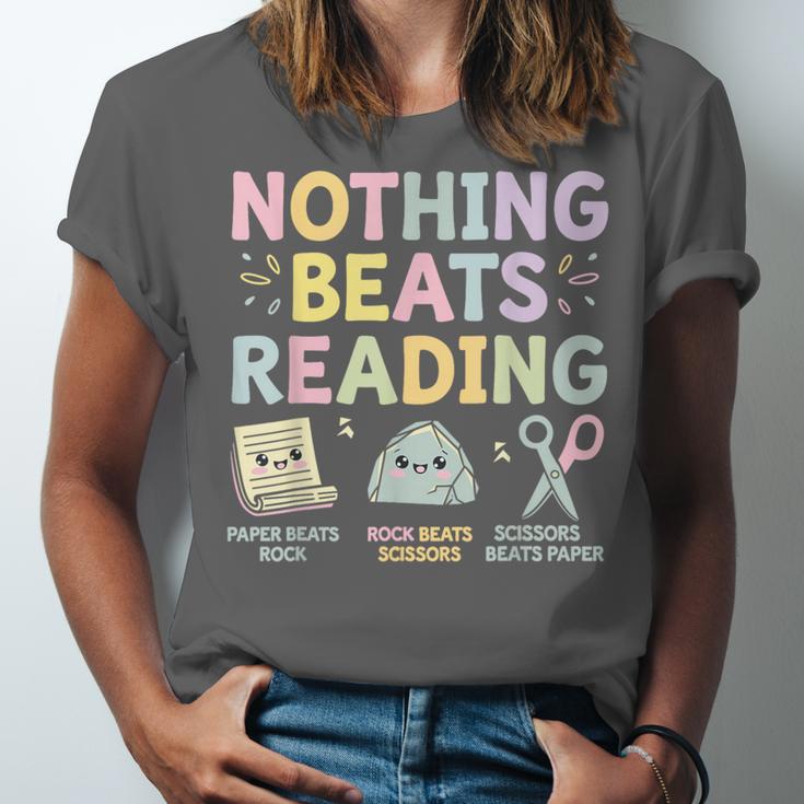 Nothing Beats Reading Book Librarian Across America Kids Unisex Jersey T-Shirt