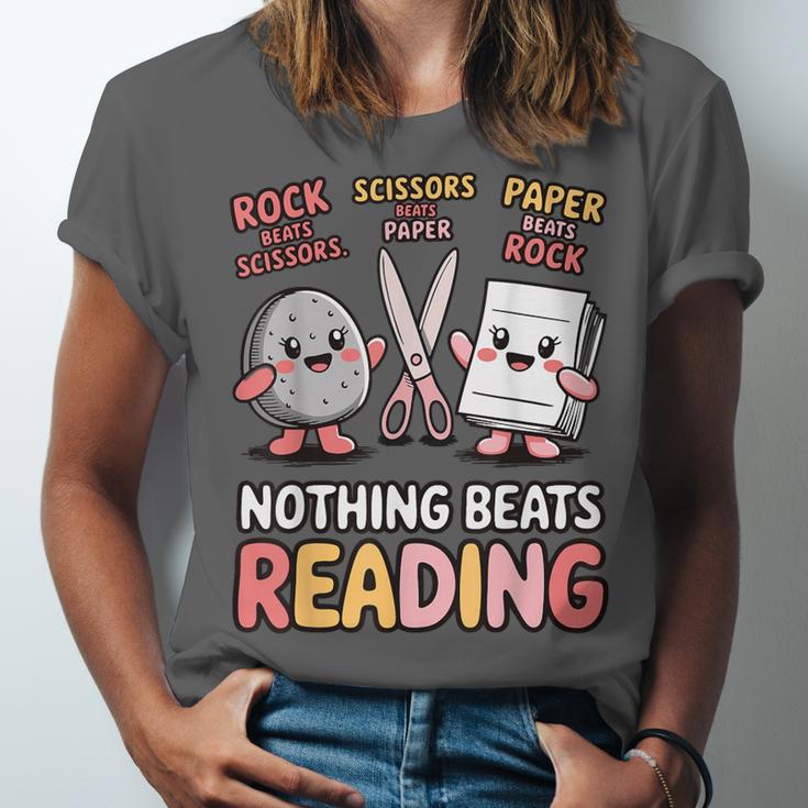 Nothing Goes Beyond Reading Rock Paper Scissors Book Unisex Jersey T-Shirt