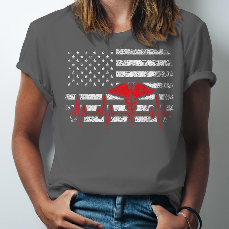 Nurse 2018 American Flag Tee Nursing School Graduation Unisex Jersey T-Shirt