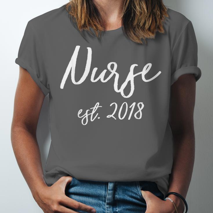 NURSE EST 2018 New Nursing School Graduation Shirt Unisex Jersey T-Shirt