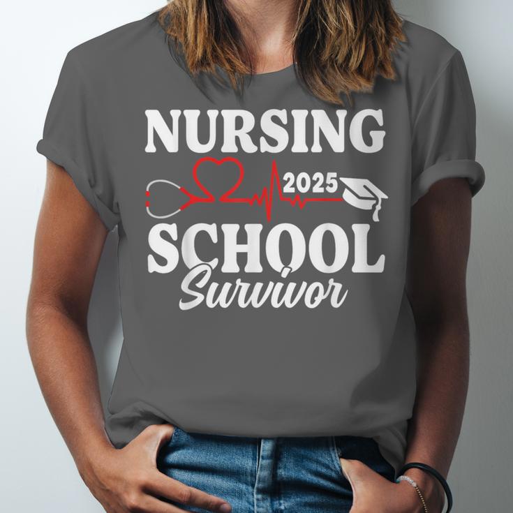 Nursing School Survivor 2025 RN ER Graduation Nurse Grad Unisex Jersey T-Shirt