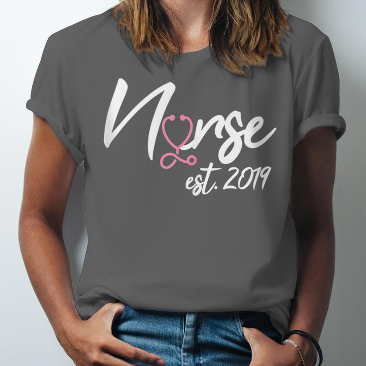 Nursing School Survivor Apparel Graduation Nurse RN EST 2019 Unisex Jersey T-Shirt