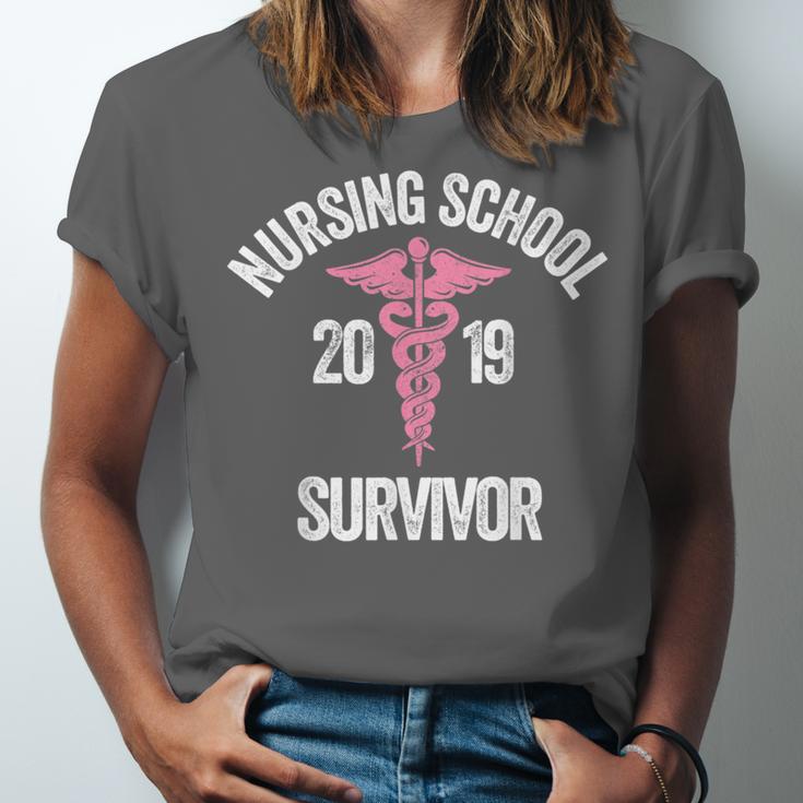 Nursing School Survivor Apparel Graduation Party Nurse RN Unisex Jersey T-Shirt