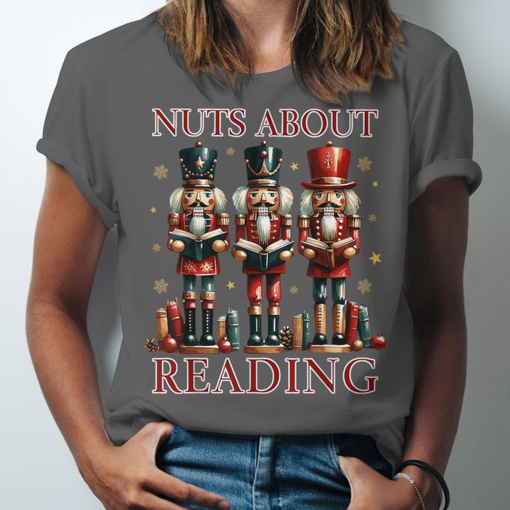 Nuts About Reading Nutcracker Reading Book Lover Christmas Unisex Jersey T-Shirt