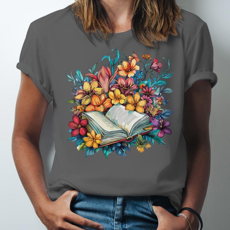 Open Book With Colorful Floral Reading Magic Unisex Jersey T-Shirt Open Book With Colorful Floral Reading Magic Unisex Jersey T-Shirt