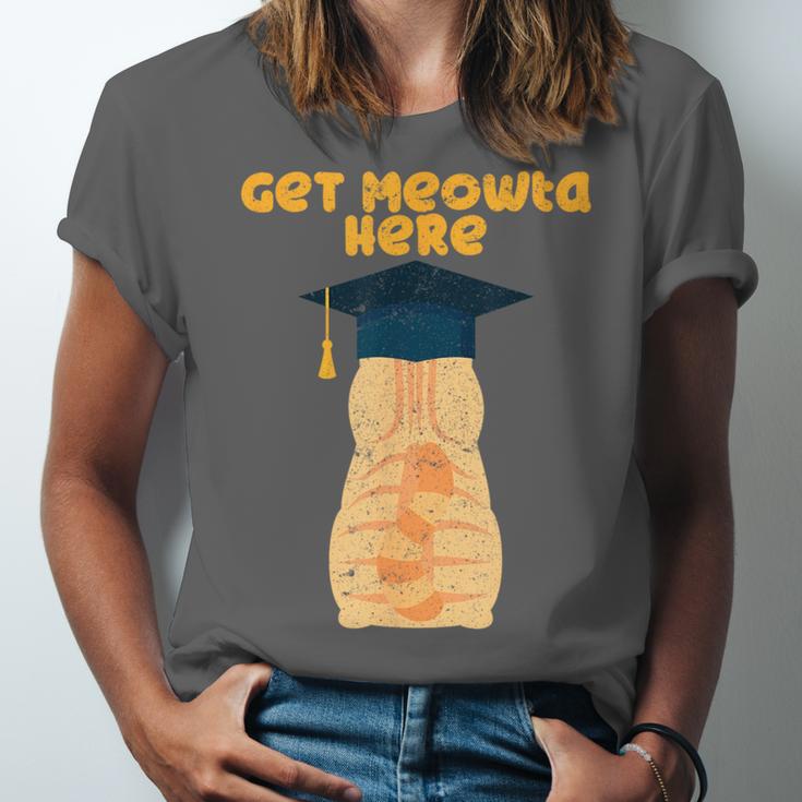 Orange Tabby Cat Graduation Distressed Shirt For Grads For Men Women Girls Kids Unisex Jersey T-Shirt