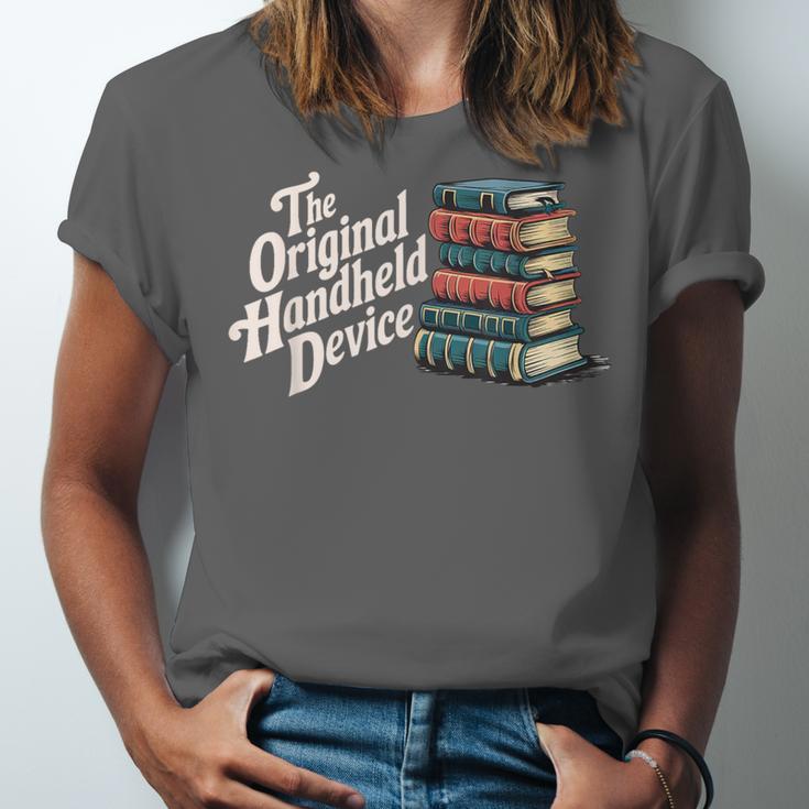 The Original Handheld Device Book Fair Book Lover Unisex Jersey T-Shirt