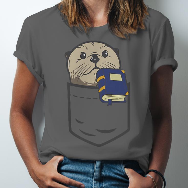 Otter Cute Read Reading Book Librarian Across America Kids Unisex Jersey T-Shirt