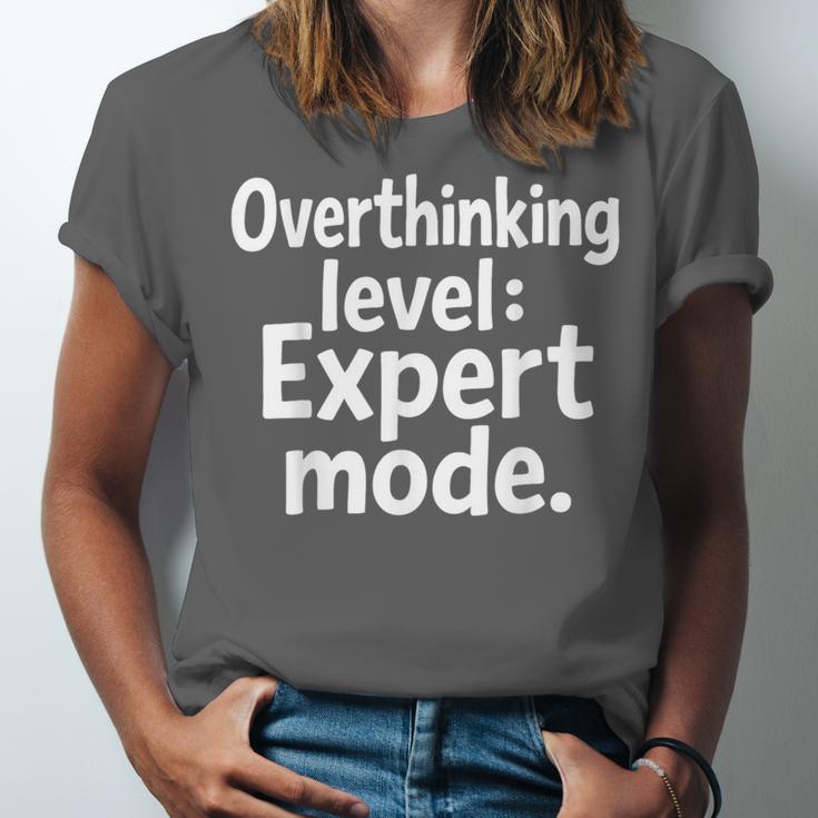 Overthinking Level Expert Mode Sarcasm Introvert Unisex Jersey T-Shirt