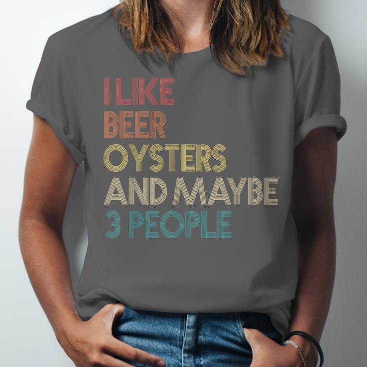 Oysters And Beer Lovers Introvert Quote Vintage Retro Unisex Jersey T-Shirt Oysters And Beer Lovers Introvert Quote Vintage Retro Unisex Jersey T-Shirt