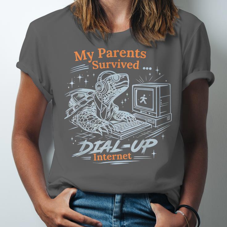 My Parents Survived Dial Up Internet Nostalgia Turtle Unisex Jersey T-Shirt My Parents Survived Dial Up Internet Nostalgia Turtle Unisex Jersey T-Shirt