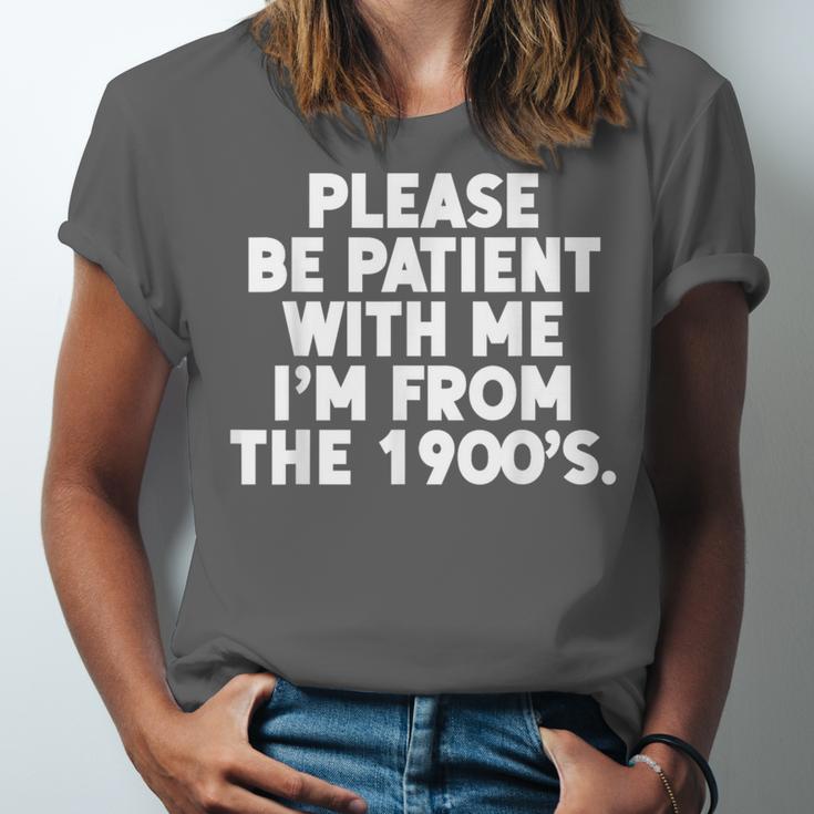 Be Patient I'm From The 1900s Gen X Elder Millennial Unisex Jersey T-Shirt Be Patient I'm From The 1900s Gen X Elder Millennial Unisex Jersey T-Shirt