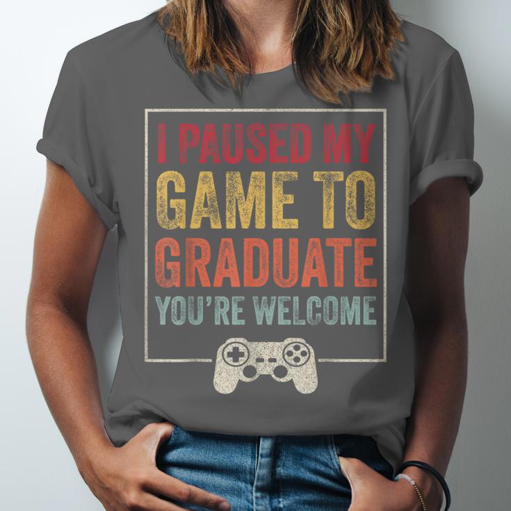 I Paused My Game To Graduate Gamer Graduation Men Boys Unisex Jersey T-Shirt