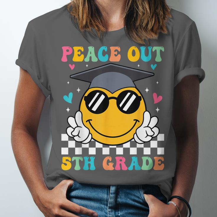 Peace Out 5th Grade Graduation Last Day Of School Unisex Jersey T-Shirt