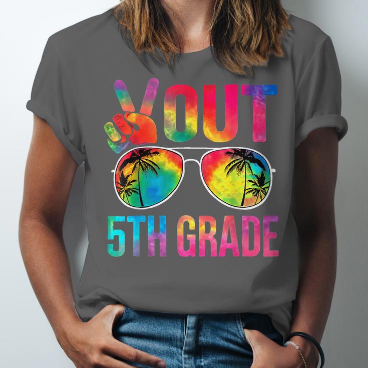 Peace Out 5th Grade Tie Dye Graduation Last Day Of School Unisex Jersey T-Shirt