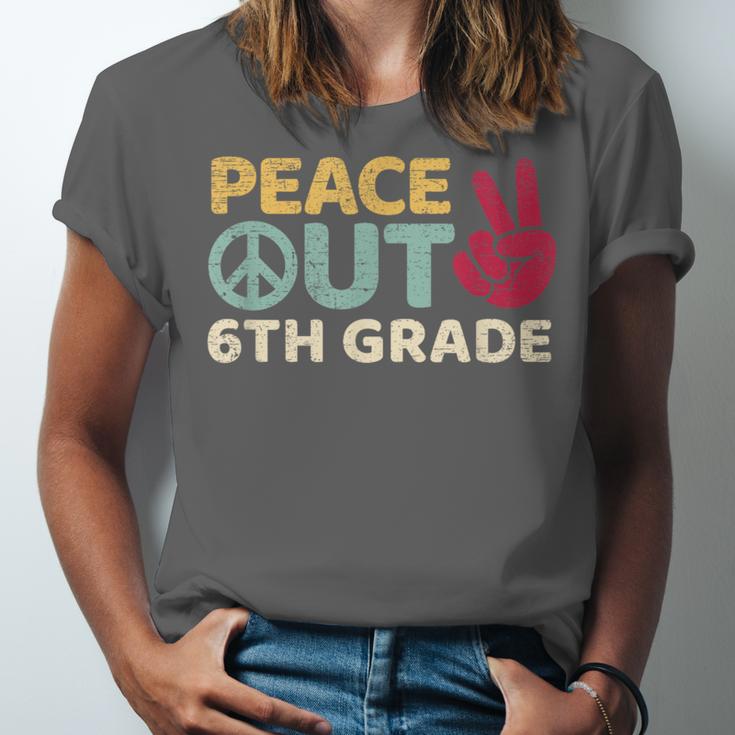 Peace Out 6th Grade Graduation Last Day Of School Unisex Jersey T-Shirt