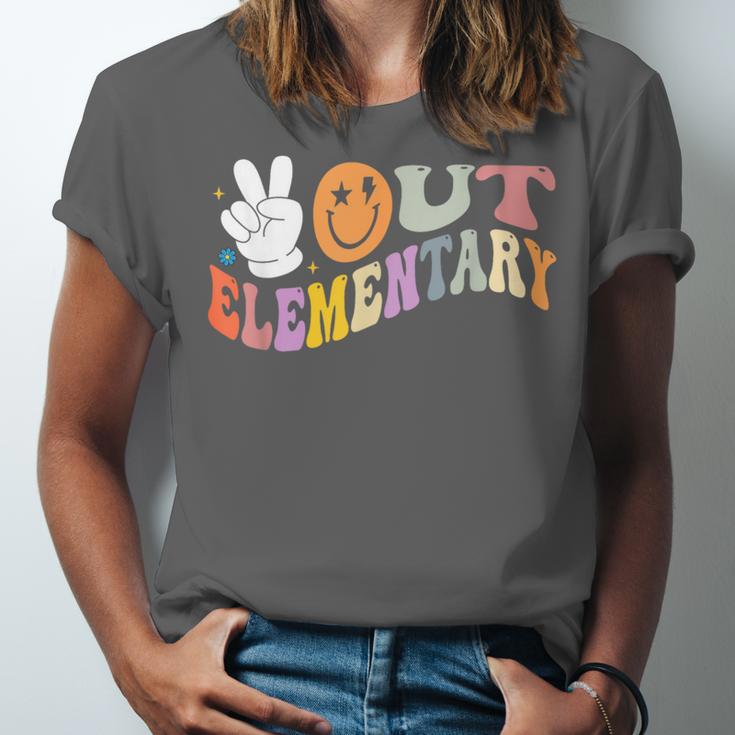 Peace Out Elementary Graduation Graduate Class Of 2025 Unisex Jersey T-Shirt