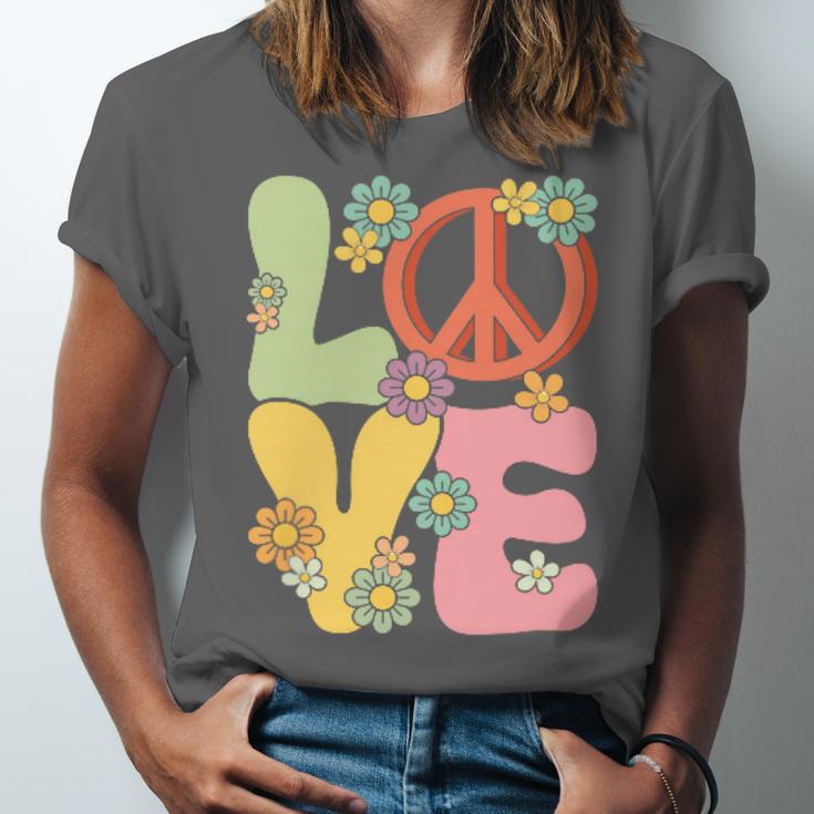 Peace Sign Love Groovy Vibes Costume Nostalgia 1980s Fashion Unisex Jersey T-Shirt