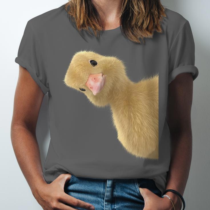 Peking Duck Peeking Chef Graduation Farm Duck Lover Unisex Jersey T-Shirt
