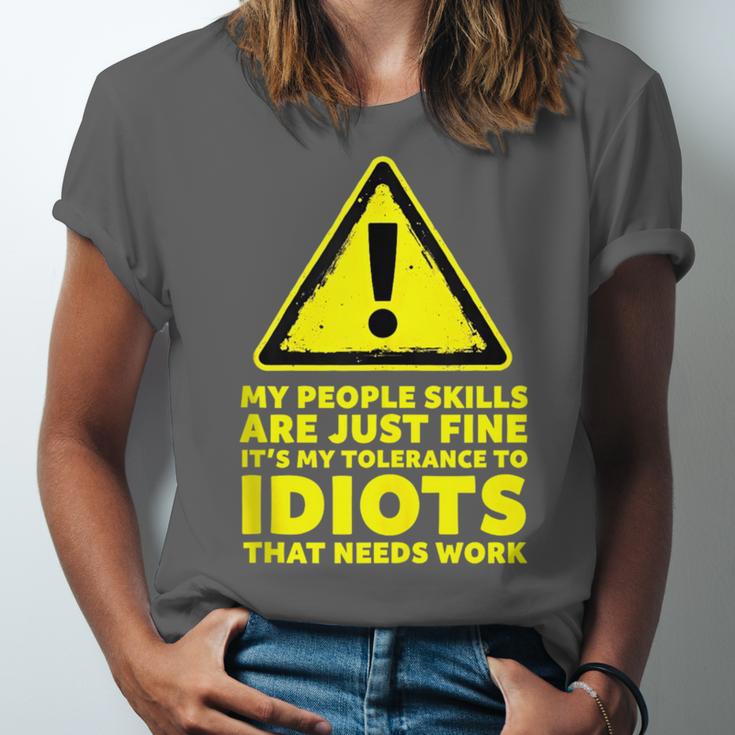 My People Skills Are Just Fine Sarcastic Introvert Unisex Jersey T-Shirt