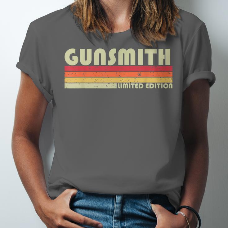 Personal Christmas Retro Vintage Graduation Gunsmith Job Title Profession Birthday Worker Idea Unisex Jersey T-Shirt