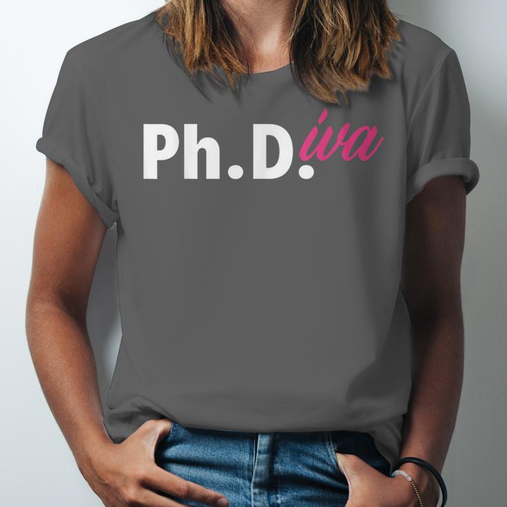 Ph Diva Women Dissertation Doctoral Degree Graduation PhD Unisex Jersey T-Shirt