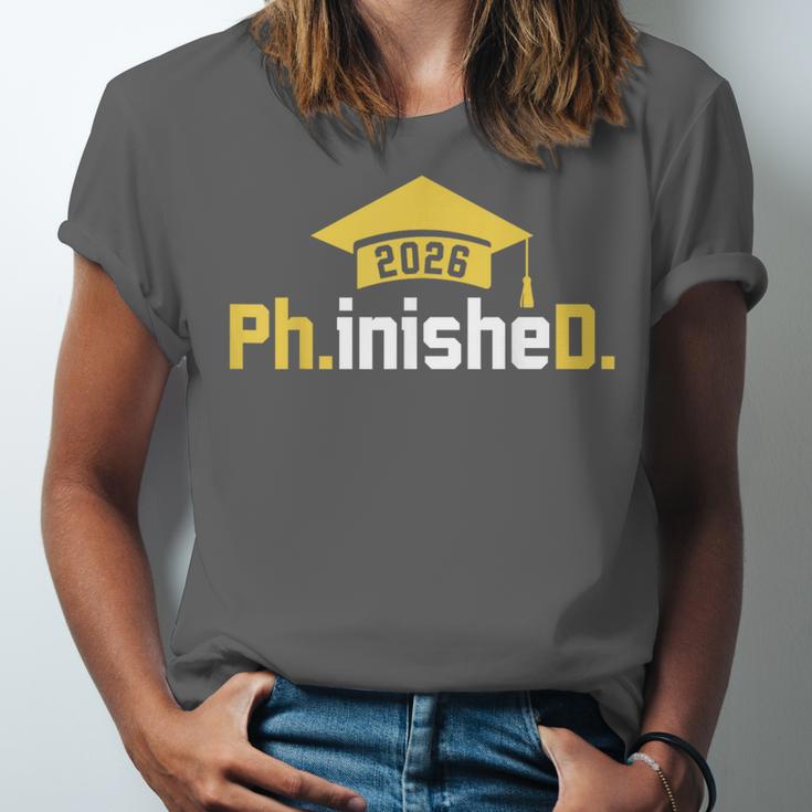 PhD Finished PhinisheD Class Of 2026 Phd Graduation Unisex Jersey T-Shirt