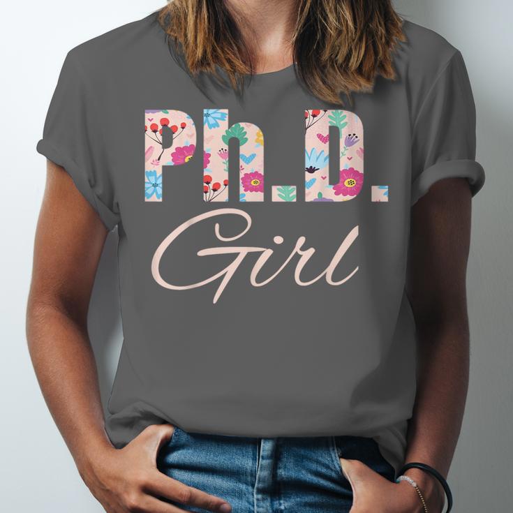 PhD Girl Doctorate Degree Graduation Women Her Psychology Unisex Jersey T-Shirt