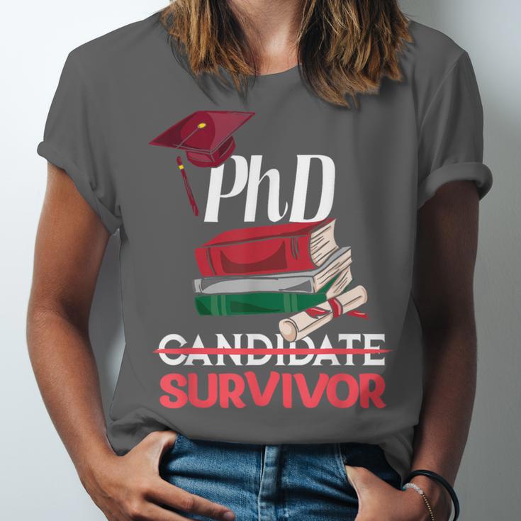 PhD PhD Graduation Gifts PhD Survivor T-Shirt Unisex Jersey T-Shirt