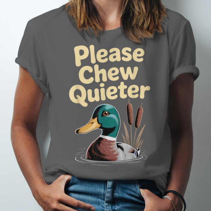 Please Chew Quieter Introvert Duck Lover Unisex Jersey T-Shirt