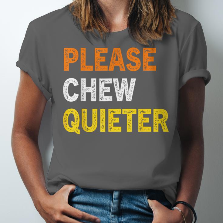 Please Chew Quieter Introvert Silence Lover Quote Unisex Jersey T-Shirt Please Chew Quieter Introvert Silence Lover Quote Unisex Jersey T-Shirt