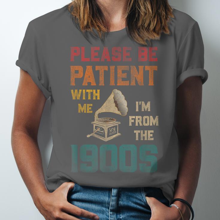 Please Be Patient With Me I'm From The 1900s Cool Gramophone Unisex Jersey T-Shirt