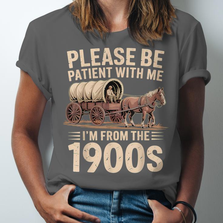 Please Be Patient With Me I'm From The 1900s Retro Humor Unisex Jersey T-Shirt