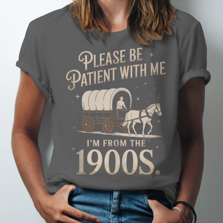 Please Be Patient With Me I'm From The 1900s Retro Western Unisex Jersey T-Shirt