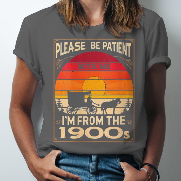 Please Be Patient I'm From The 1900s Sunset Vintage Wagon Unisex Jersey T-Shirt