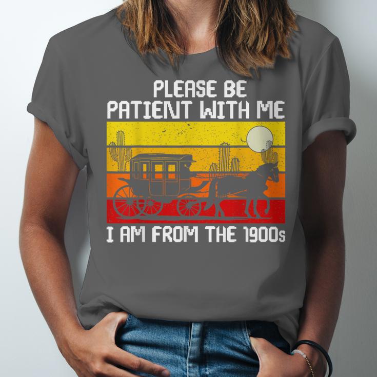 Please Be Patient With Me I'm From The 1900s Vintage Sun Set Unisex Jersey T-Shirt