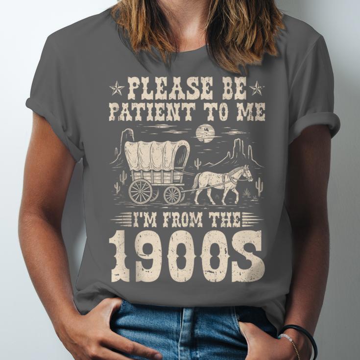 Please Be Patient To Me I'm From The 1900s Wild West Vintage Unisex Jersey T-Shirt