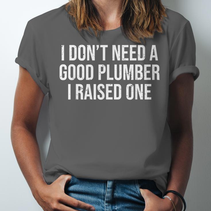 Plumber Parents Father Mother Plumbing Graduation Unisex Jersey T-Shirt