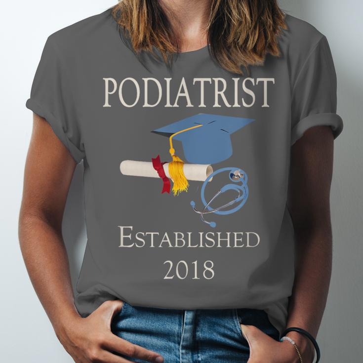 Podiatrist Established 2018 Med School Graduation Shirt Unisex Jersey T-Shirt