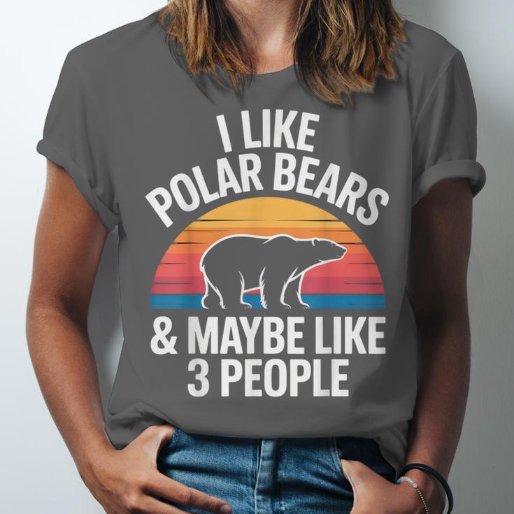 I Like Polar Bears Maybe 3 People Sarcastic Introvert Humor Unisex Jersey T-Shirt