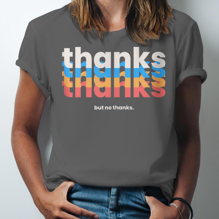 Polite Introvert Thanks But No Thanks Retro Graphic Unisex Jersey T-Shirt Polite Introvert Thanks But No Thanks Retro Graphic Unisex Jersey T-Shirt